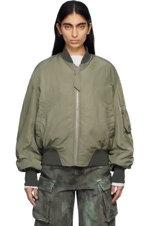 The Attico Khaki Anja Bomber Jacket