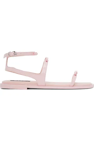 Msgm Pink Bow Flat Sandals