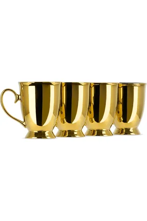 POLSPOTTEN Gold & Multicolor Legacy Mugs, 4 pcs