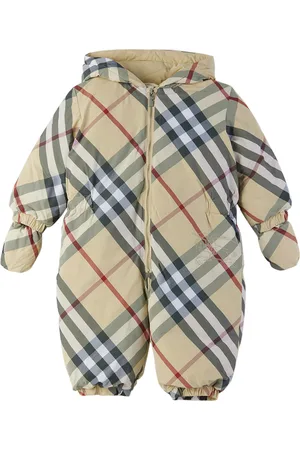 Burberry Baby Beige Check Down Snowsuit