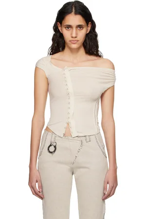 Hyein Seo SSENSE Exclusive Beige Tank Top