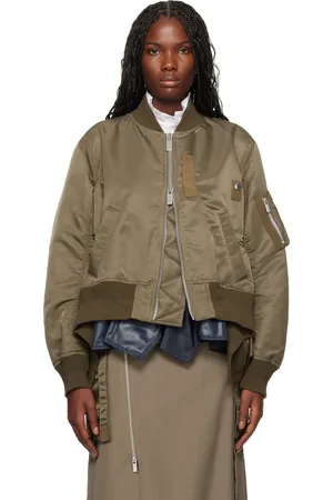 SACAI Khaki Nylon Twill Bomber Jacket