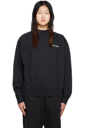 We11 Done Navy Printed Sweatshirt