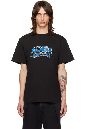 Ader Error Black Flocked Logo T-shirt