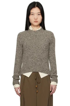 &Daughter Grey Arden Donegal Crewneck Sweater