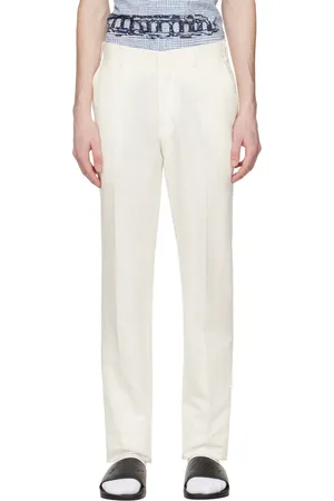 BRIONI Off-White Creased Trousers