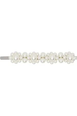 Simone Rocha Silver & White Flower Hair Clip