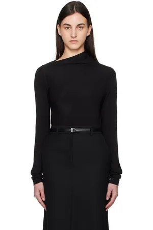 Totême Black Draped Jersey T-shirt