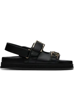 Jimmy Choo Black Elyn Flat Sandals