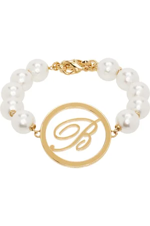 BLUMARINE White & Gold Faux-Pearl Bracelet