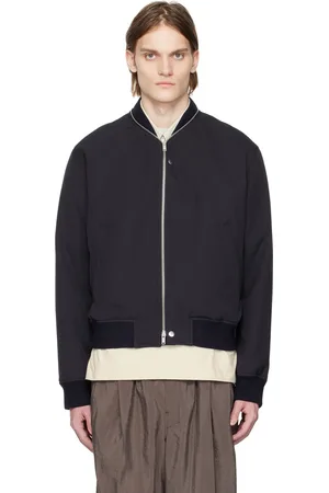 Jil Sander Navy Zip Bomber Jacket