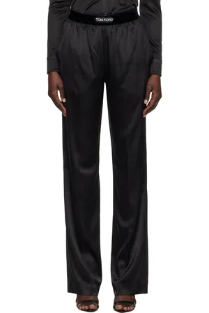 Tom Ford Black Stretch Silk Satin Lounge Pants