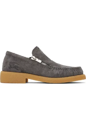 Burberry Gray Suede Chance Loafers