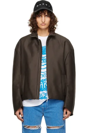 Marni Brown Cropped Cocoon Jacket