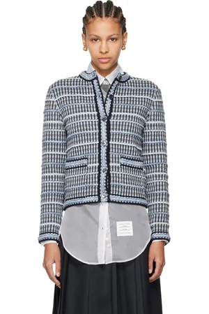 Thom Browne Blue Crewneck Cardigan