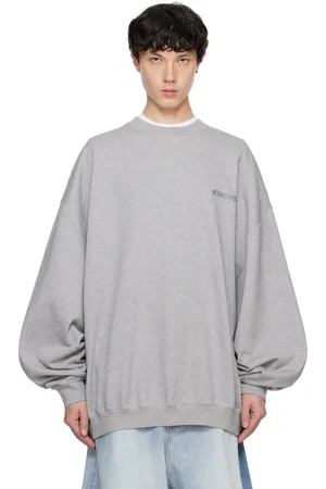 Vetements Gray Embroidered Logo Oversized Sweatshirt
