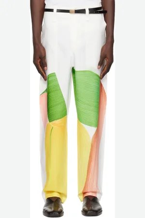 Issey Miyake White Ronan Bouroullec Edition Drawing Press Trousers