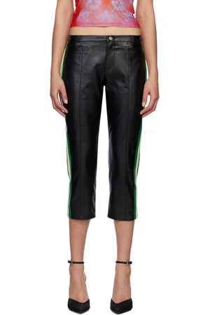 Miaou Black Capri Faux-Leather Trousers