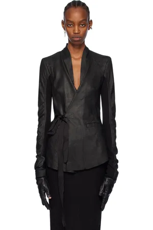 Rick Owens Black Hollywood Leather Jacket