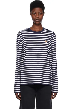 Maison Kitsuné Navy & White Fox Head Marin Long Sleeve T-Shirt