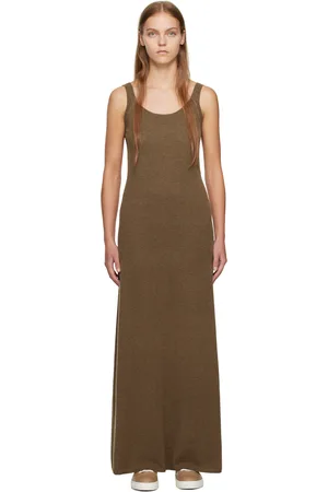 Max Mara Brown Scoop Neck Maxi Dress