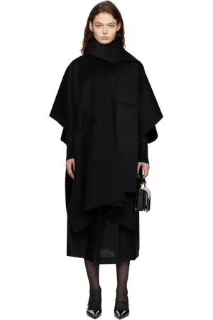 Totême Black Doublé Scarf Coat