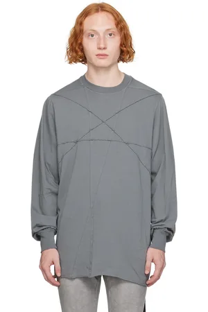 Rick Owens Gray Porterville Jumbo Penta Seams Long Sleeve T-Shirt