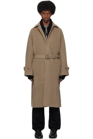 Auralee Beige Mosser Soutien Collar Coat