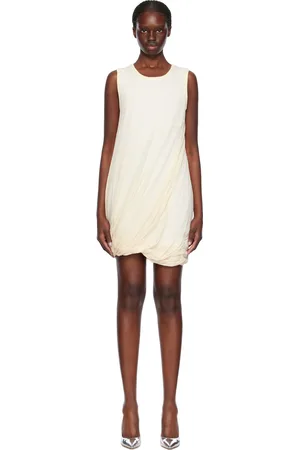 Helmut Lang Beige Bubble Minidress