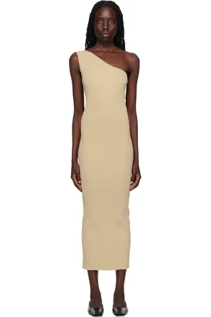 Totême Beige Single-Shoulder Maxi Dress