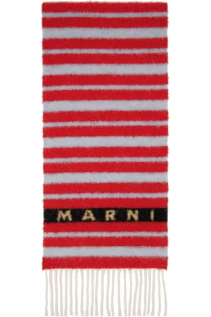 Marni Red & Blue Striped Scarf
