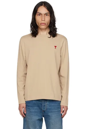 Ami Beige Ami De Cœur Long Sleeve T-Shirt