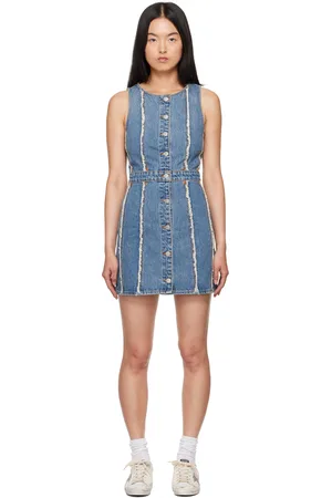RE/DONE Blue Fray Denim Minidress