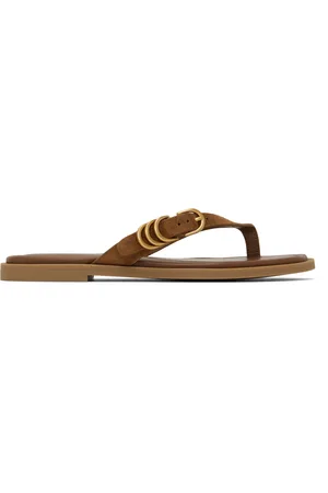 RAG&BONE Brown Gia Italian Suede Thong Sandals