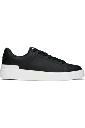 Balmain Black & White B-Court Leather Sneakers
