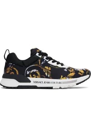 VERSACE Black & Gold Dynamic Sneakers