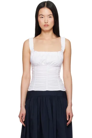 Staud White Nic Tank Top