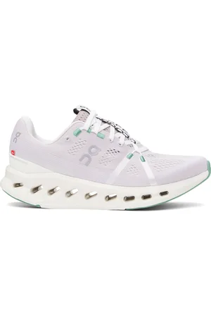 On Running Beige & Purple Cloudsurfer Sneakers