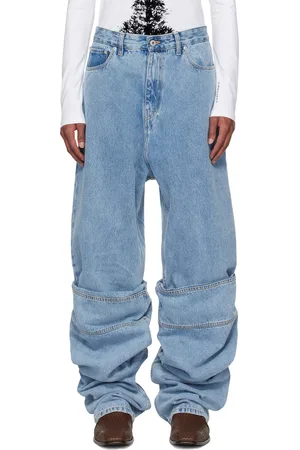 Y / PROJECT Blue Draped Cuff Jeans