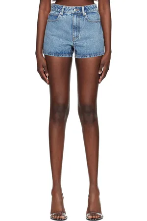 Alexander Wang Blue Hotfix Ez Denim Shorts