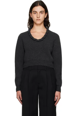 Alexander Wang Gray Scoop Neck Sweater