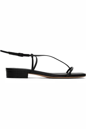 Studio Amelia Black Cross Front Flat Sandals
