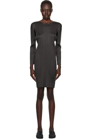 PLEATS PLEASE ISSEY MIYAKE Black Monthly Colors August Minidress