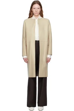 Totême Off-White City Leather Coat