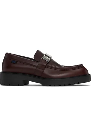 Burberry Burgundy Leather Raft Loafers