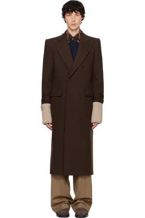DRIES VAN NOTEN Brown Wool Coat