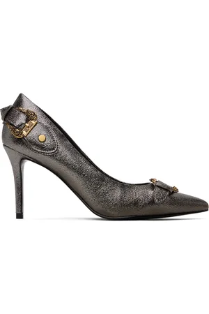VERSACE SSENSE Exclusive Gunmetal Heels