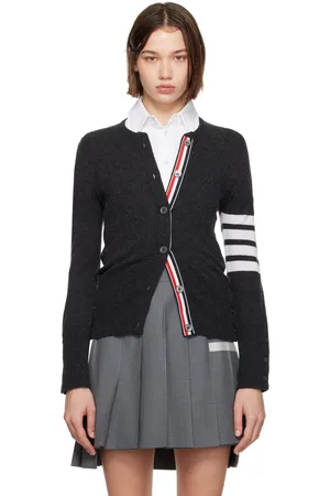 Thom Browne Gray Cashmere 4-Bar Classic Cardigan