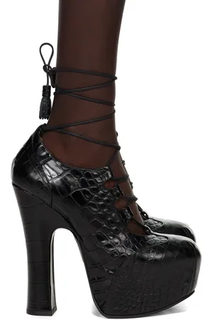 Vivienne Westwood Black Elevated Ghillie Platform Heels