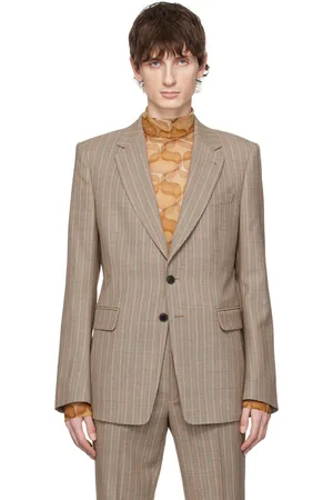 DRIES VAN NOTEN Brown Striped Blazer